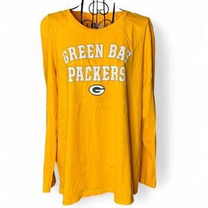 Green Bay Packers Women’s 3XL Long Sleeve T-Shirt Yellow NFL Apparel Plus Size